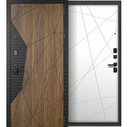 Дверь входная Морра Черный муар с блестками Орех каньон коньяк/Белый