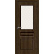 Дверь межкомнатная Скинни-15 Dark Barnwood White Сrystal BRAVO