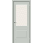 Дверь межкомнатная Прима-3 Grey Matt White Сrystal mr.wood